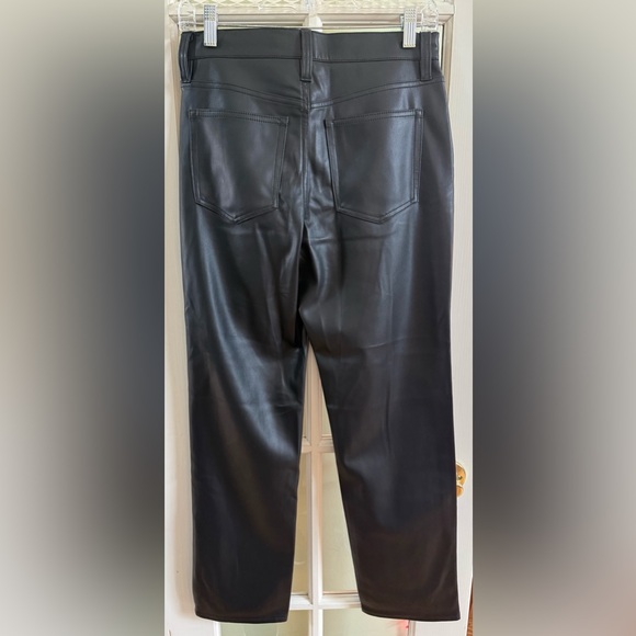 J Crew factory Black Faux Leather sz 27 Pants NWT - Picture 10 of 13